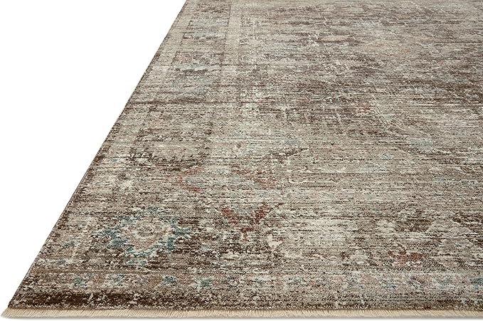 Loloi Magnolia Home by Joanna Gaines Millie Collection MIE-03 Charcoal/Dove 3'-6" x 5'-6", .25" Pile Height, Accent Rug