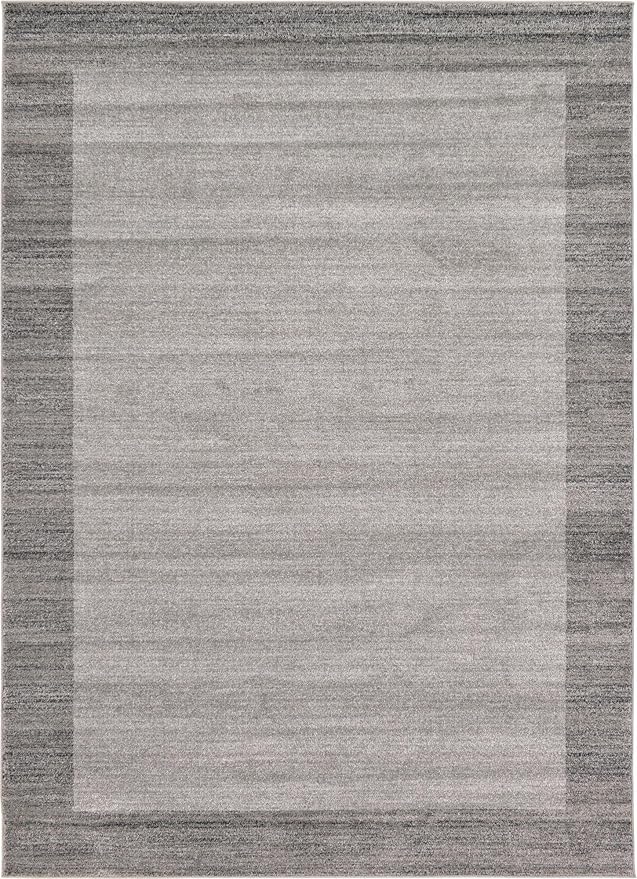 Rugs.com Angelica Collection Rug – 7' x 10' Light Gray Medium Rug Perfect for Bedrooms, Dining Rooms, Living Rooms