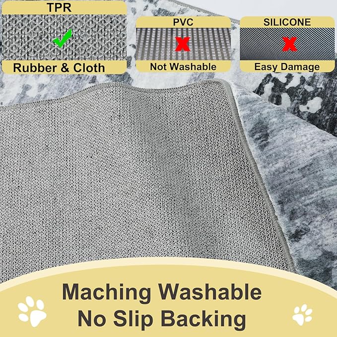 COMSLE Door Mat Soft Absorbent Indoor Front Entryway Rug Machine Washable Entrance Mats for Muddy Paws Non Slip Throw Rugs 32" x 48" Doormat for Inside Foyer Bedroom - Gray