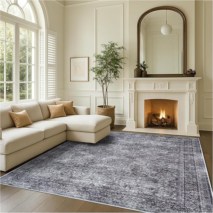 Fame Rugs Turkish Rug. Washable Vintage Oriental Antique Inspired Traditional Doormat Small Modern Area Rugs Luxury Entryway Entry Bedroom Bathroom Kitchen (396NN, 2' x 3')