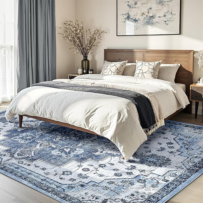 Washable Area Rugs 6x9,Boho Area Rug,Collapsible Area Rug for Bedroom, Entryway, Kitchen, Bathroom
