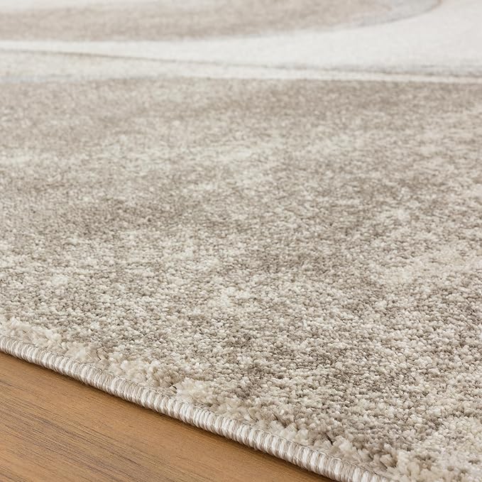 LUXE WEAVERS Spiral Abstract Beige 5x7 Area Rug