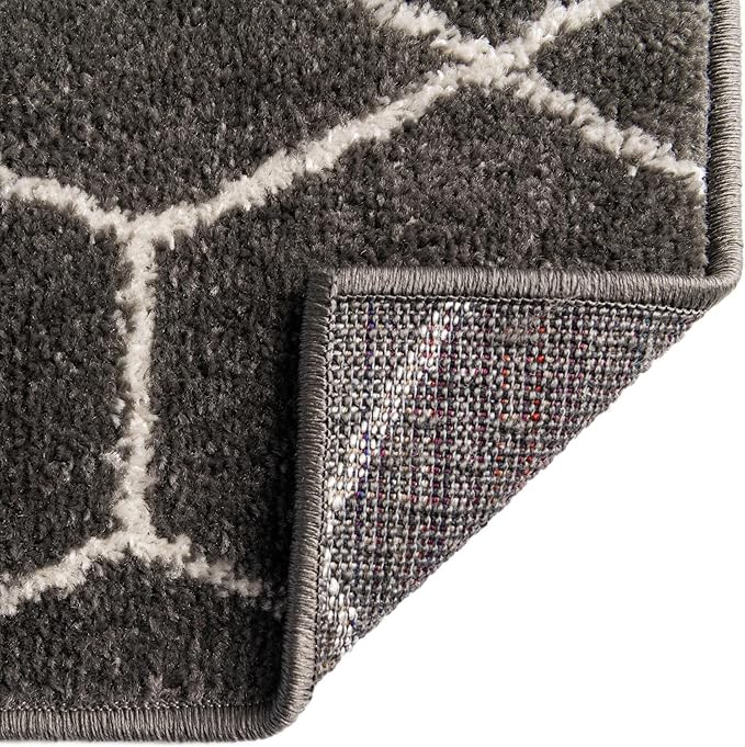 Unique Loom Trellis Frieze Collection Area Rug - Geometric (10' x 13', Dark Gray/ Ivory)