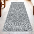 Washable Runner Rug 2x6 | Non Slip Rug Runners for Hallways, Entryways, Kitchens, Bathrooms, Bedrooms | Ultra-Soft Flannel Carpet Runners with Rubber Backing (Light Grey, 2x6)