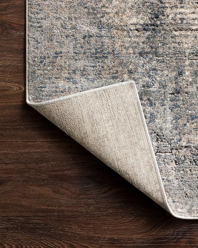 Loloi Teagan Collection TEA-05 Denim/Slate 2'-8" x 4' Accent Rug, Large, Soft Neutral Rug, High-Traffic for Living Room, Bedroom, Home Office, Dining Area