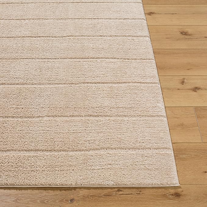 Livabliss x Our PNW Home Cascade Minimalist Striped Area Rug, 2'7" x 12', Taupe