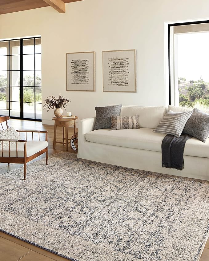 Loloi Amber Lewis Alie Collection ALE-05 Charcoal/Beige 11'-6'' x 15'-7'', .13'' Pile Height, Area Rug