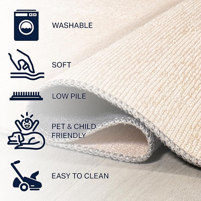 JONATHAN Y Machine Washable Indoor Area Rug 3X5 Brown/Cream/Terracotta, Demie Minimalist Graphic Circle for Living Room, Bedroom, Kitchen, Office, Easy-Cleaning, Pet-Friendly, Non-Shedding WSH114A-3