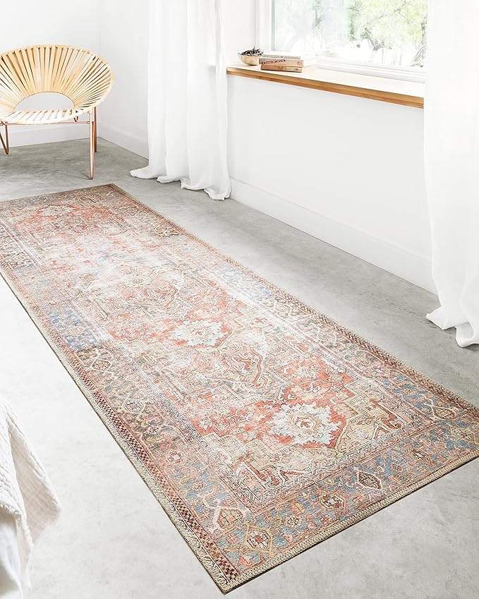 Loloi Loren Collection LQ-15 Terracotta/Sky 7'-6" x 9'-6" Area Rug