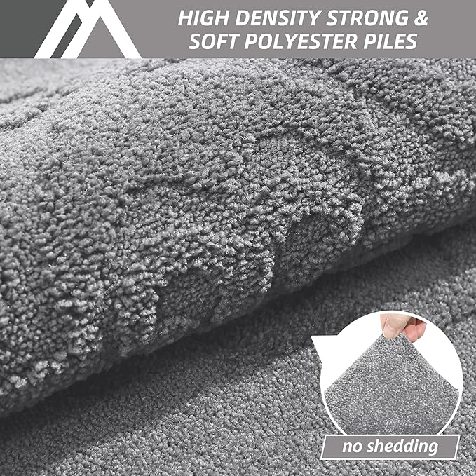 COSY HOMEER Door Mat 32”x48”,Absorbent Dirt Trapper Entryway Rugs,Non-Slip Welcome Mat,Washable Entry Rugs,Low Pile Doormat for Front Back Door,Wet Shoes & Paws,Grey