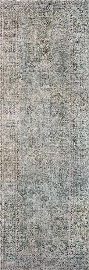 Loloi Chris Loves Julia Jules Collection JUL-08 Emerald/Antique Ivory 2'-0'' x 5'-0'', .13" Pile Height, Accent Rug