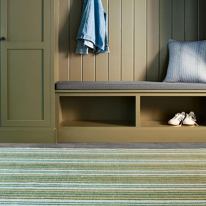 Dash and Albert Caravan Machine Washable Area Rug - 2' x 3' Multicolor Stripe Washable Accent Rug Durable, High Traffic Area Kitchen, Hallway, Bedroom, Stairs