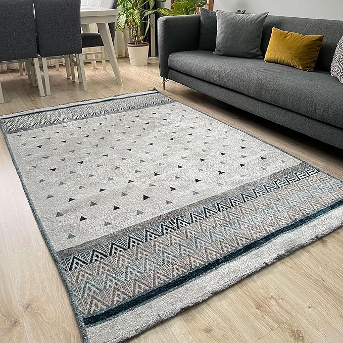 Alfa Rich 3x5 Blue Cream Off White Washable Area Rugs for Living Room Bedroom Kitchen Decor Runner