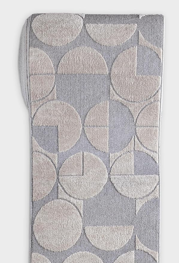 Well Woven Custom Size Hallway & Stair Runner- Harlow Harmony Ivory/Grey 27 Inches Wide x 5 Feet Long Runner (27" x 5') Runner Rug - Modern Geometric Pattern, Ultra-Soft, Easy-Clean
