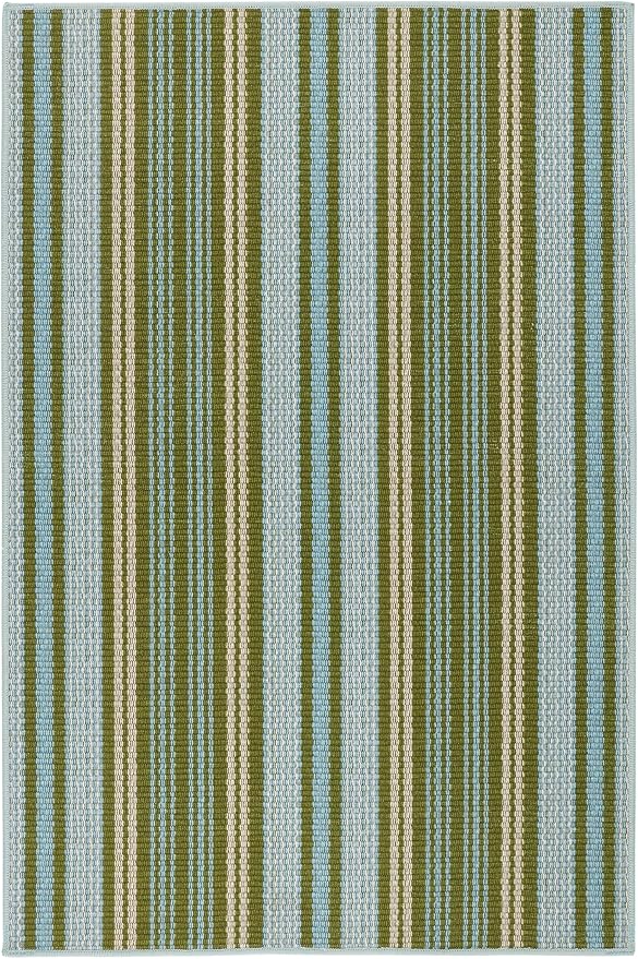 Dash & Albert Caravan Stripe Multi Machine Washable Rug, 8.5 X 11.5 Feet, Multicolored/Green Stripe Pattern