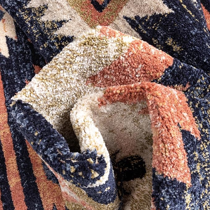 Well Woven Tulsa Lea Blue Traditional Southwestern Tribal 2'3" x 7'3" Runner Rug