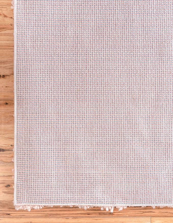 Unique Loom Davos Shag Collection Area Rug - Solid (3' 3" Square, Dusty Rose)