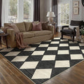 5x7 Checkered Area Rugs for Living Room Black Machine Washable Large Rug Non-Slip Stain Resistant Low Pile Boho Accent Indoor Throw Carpet for Office Bedroom Dining Room Classroom