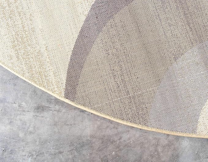 Unique Loom Barista Collection Area Rug - Kona (4' 1" Round, Beige/ Black)