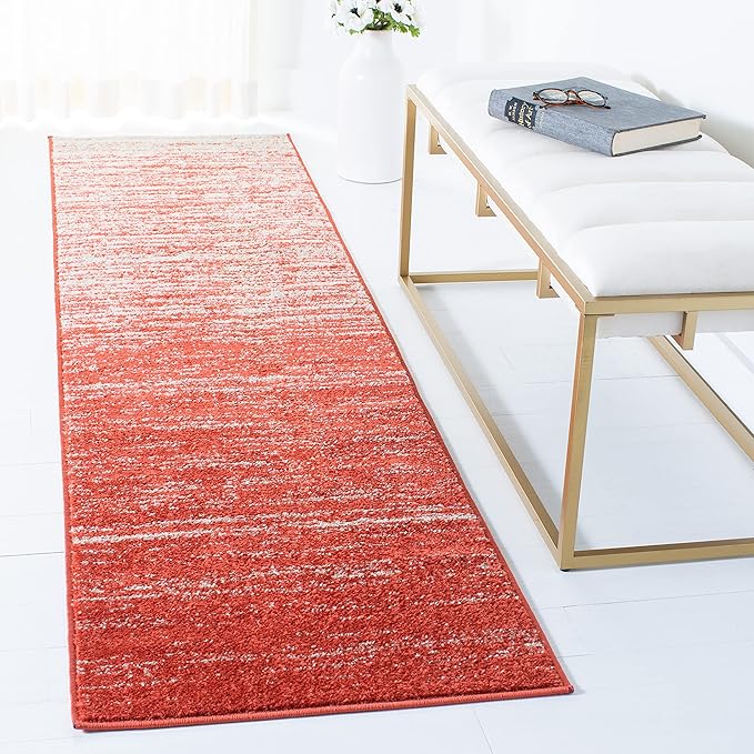 SAFAVIEH Adirondack Collection Runner Rug - 2'6" x 8', Orange & Grey, Modern Ombre Design, Non Shedding & Easy to Clean, Ideal for Hallway, Foyer, Kitchen, Entryway, Bedroom (ADR113P)