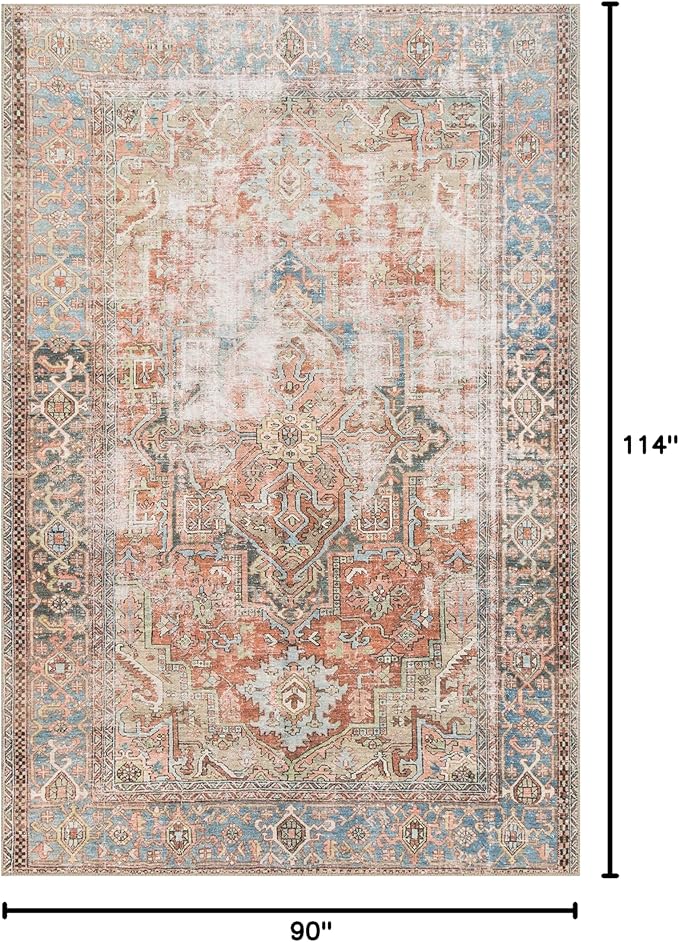 Loloi Loren Collection LQ-15 Terracotta/Sky 7'-6" x 9'-6" Area Rug