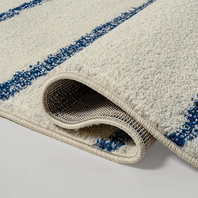 JONATHAN Y Williamsburg Minimalist Stripe Cream/Navy Indoor Area Rug, 3x5, Contemporary, Modern, Easy-Cleaning for Living Room, Bedroom, Kitchen, Pet Friendly, Non-Shedding (MOH201E-3)