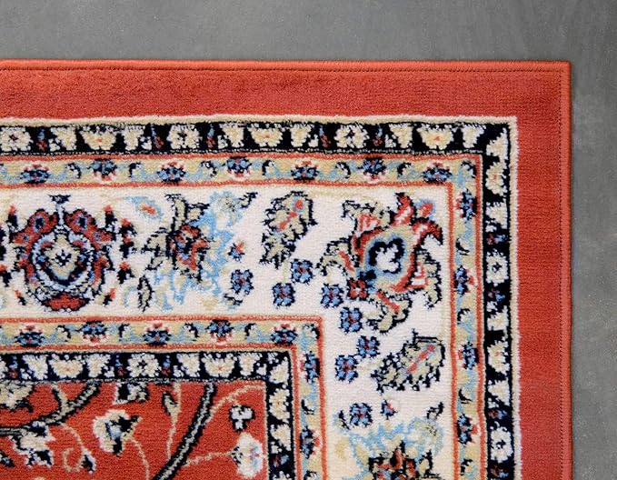 Unique Loom Sialk Hill Collection Area Rug - Washington (6' 1" x 9' Rectangle Terracotta/Cream)