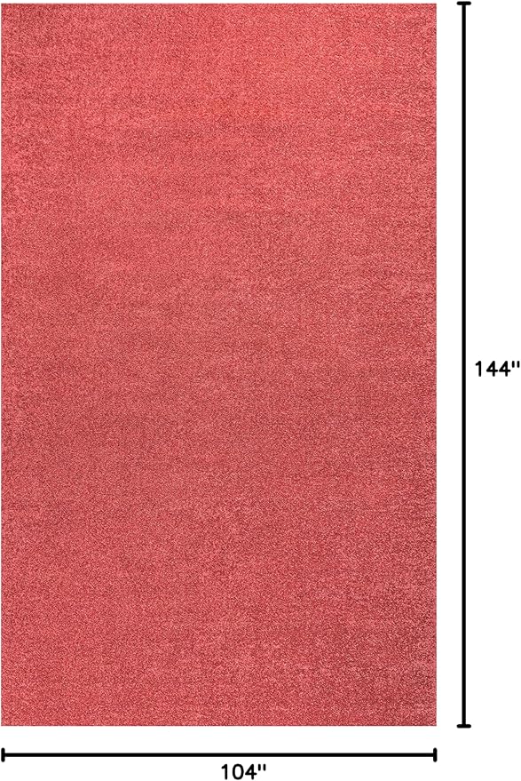 Eyely UES100E-9 Supersoft Haze Solid Low-Pile Indoor Area Rug, Coastal, Bohemian, Minimalist, Classic, Casual for Bedroom,Kitchen,Living Room,Non Shedding,Easy-Washing, Red, 9 X 12