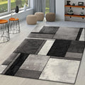 Paco Home Area Rug Modern Geometric Pattern in Grey White, Size: 5'3" x 7'7"