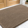 OLANLY Dog Door Mat for Muddy Paws 34x21, Absorbs Moisture and Dirt, Absorbent Non-Slip Washable Doormat, Quick Dry Chenille Mud Mat for Dogs, Entry Indoor Entryway Carpet for Inside Floor, Tan