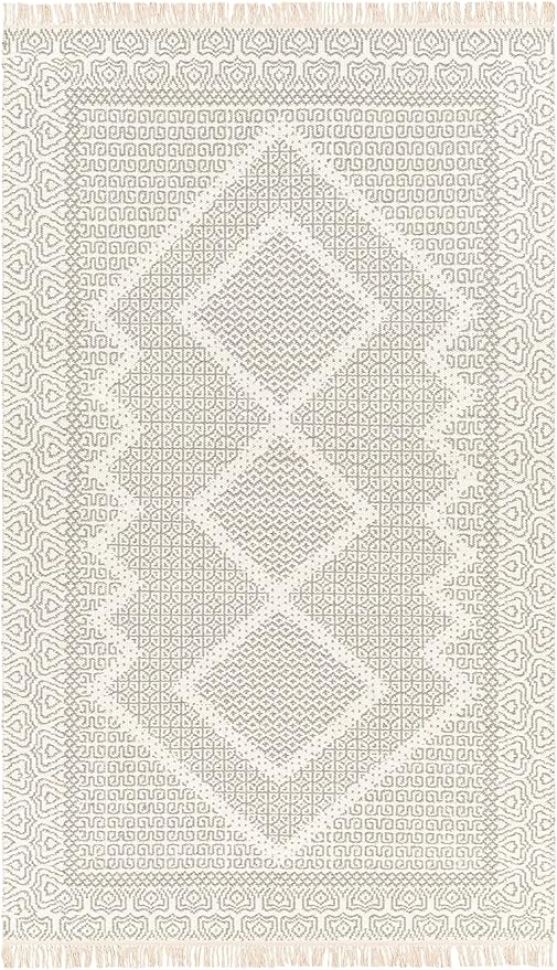 Mark&Day Wool Rugs, 9x12 Nishnabotny Cottage Light Gray Area Rug, Grey Beige Carpet for Living Room, Bedroom or Kitchen (8'10" x 12')