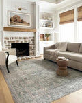 Loloi Chris Loves Julia Jules Collection JUL-08 Emerald/Antique Ivory 2'-0'' x 5'-0'', .13" Pile Height, Accent Rug