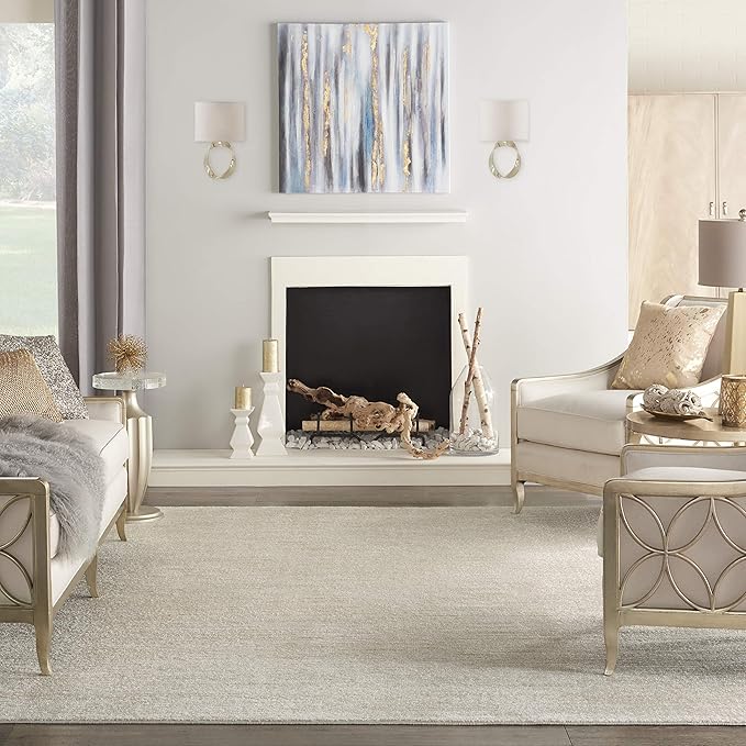 Nourison Home Nourison Essentials Ivory Beige 7' x 10' Area Rug - Easy Clean, Non Shedding, Bed Room, Living Room, Dining Room, Kitchen (7' x 10')