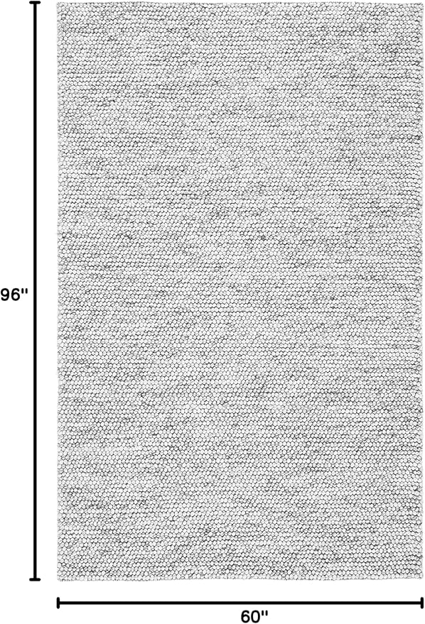 SAFAVIEH Area Rug 5x8 - Natura Collection - Light Grey & Ivory, Handmade Wool Blend, Textured Design, Ideal for Living Room, Bedroom, Dining Space (NAT620G)