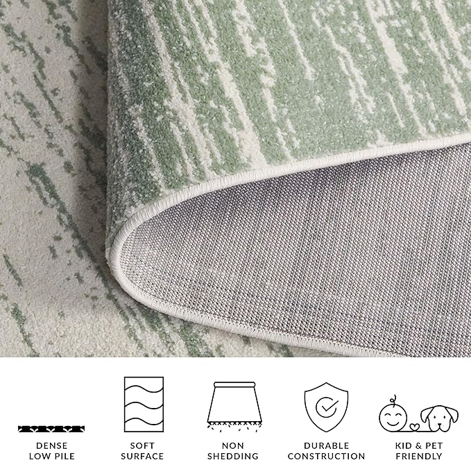 SAFAVIEH Area Rug 4x6 - Adirondack Collection - Sage & Ivory, Modern Ombre Design, Non Shedding & Easy to Clean, Ideal for Living Room, Bedroom, Office, Dining Space (ADR113X)