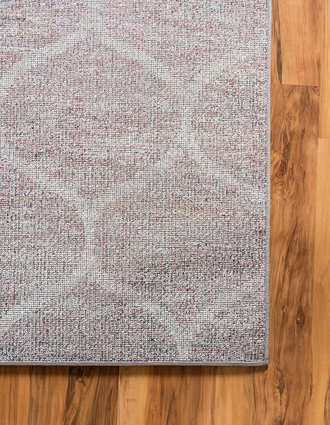 Rugs.com Lattice Frieze Collection Rug – 2' x 6' Runner Blue Multi Medium Rug Perfect for Living Rooms, Large Dining Rooms, Open Floorplans