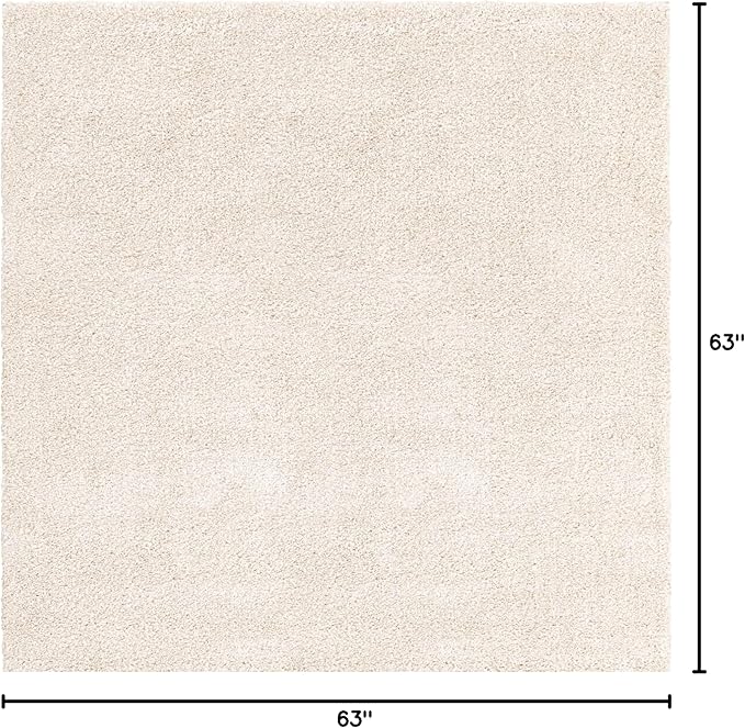 Unique Loom Solo Collection Area Rug - Calabasas (5' 3" Square, Ivory)