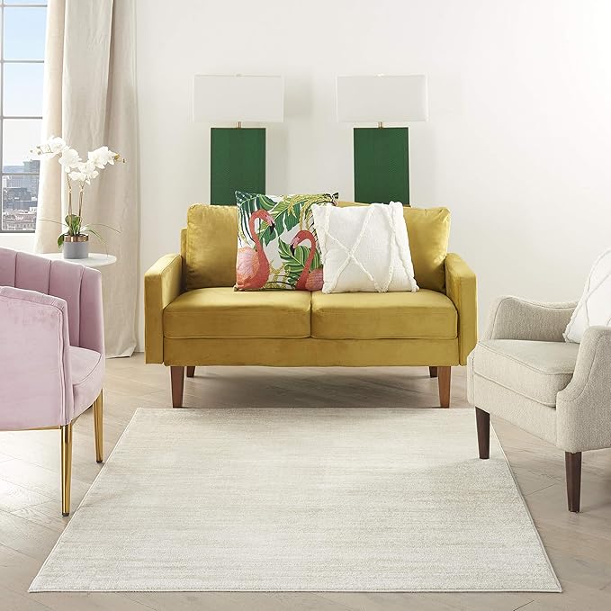 Nourison Home Nourison Essentials Ivory Beige 5' x 7' Area Rug - Easy Clean, Non Shedding, Bed Room, Living Room, Dining Room, Kitchen (5' x 7')
