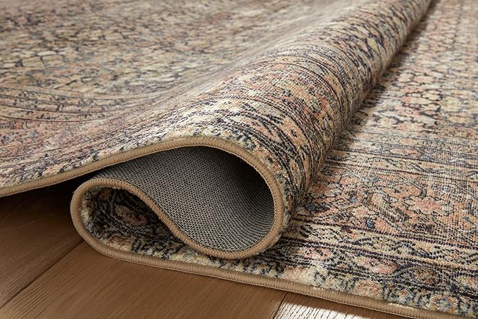 Loloi Amber Lewis Morgan Collection MOG-03 Denim/Multi 3'-6" x 5'-6" 38" Thick Accent Rug feat. CloudPile, Neutral, Room Décor, Vintage Inspired, Livingroom, Bedroom, Dining Area