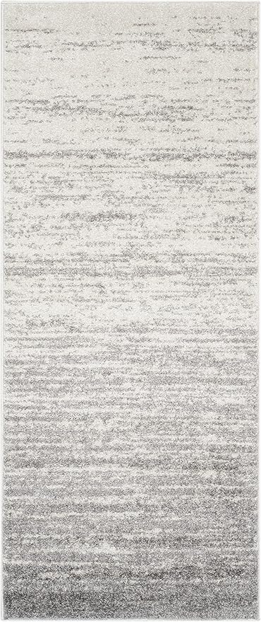 SAFAVIEH Adirondack Collection Runner Rug - 2'6" x 6', Ivory & Silver, Modern Ombre Design, Non Shedding & Easy to Clean, Ideal for Hallway, Foyer, Kitchen, Entryway, Bedroom (ADR113B)
