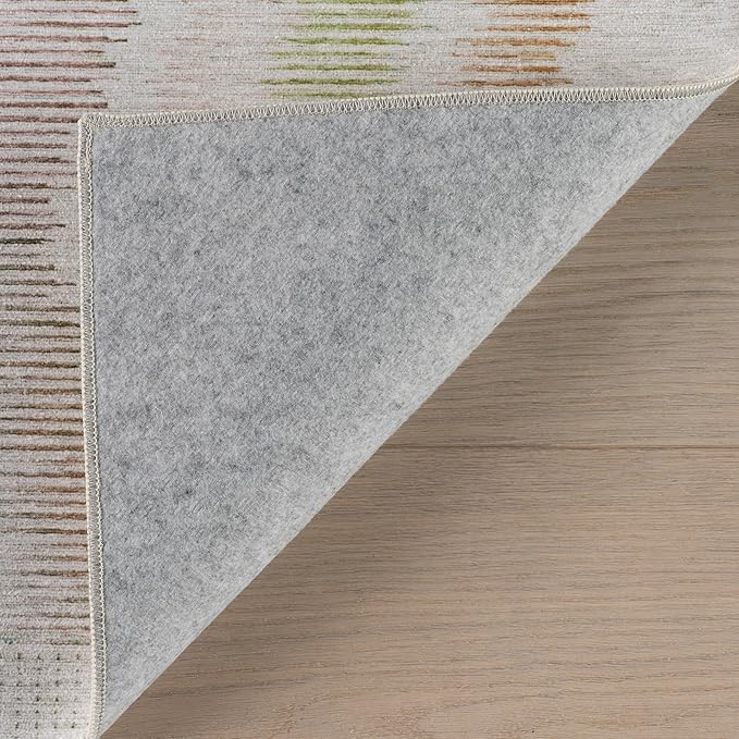 Dash & Albert Zarek Multi Machine Washable Rug, 8.5 X 11.5 Feet, Multicolored/White Chevron Pattern