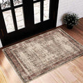 2x3 Area Rug Washable Door Mat Vintage Doormat Indoor Entrance Traditional Thin Floral Print Non Slip Rugs for Kitchen Bathroom Bedroom Living Room