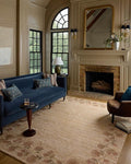 Loloi Chris Loves Julia Rue Collection RUE-05 Natural/Multi 9'-3" x 13' Area Rug Jute Neutral Floral Living Room Bedroom Rug