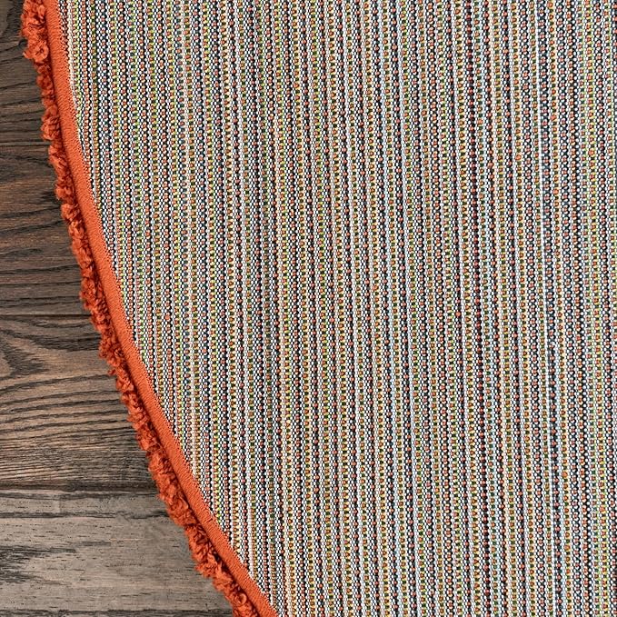 Unique Loom Solid Shag Collection Area Rug (4' 1" Round, Terracotta)