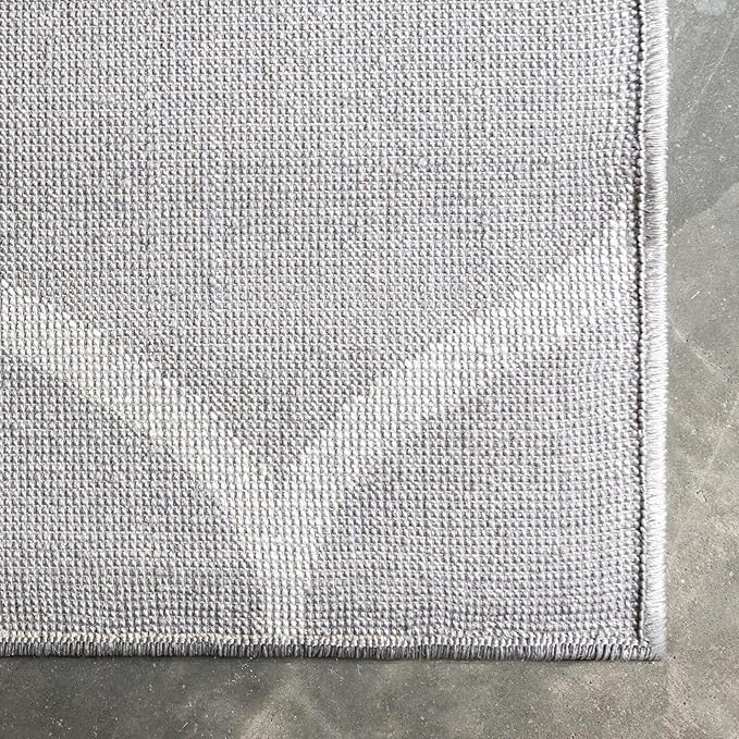 Rugs.com Lattice Frieze Collection Rug – 10' x 13' Light Gray Medium Rug Perfect for Living Rooms, Large Dining Rooms, Open Floorplans