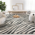 Abani Terra Area Rug for Living Room, Bedroom - Zebra Pattern - Black Cream- 6' x 9' - Durable & Easy to Clean