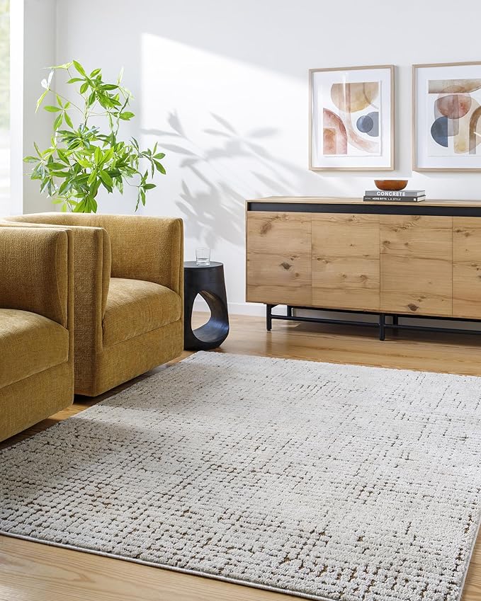 Livabliss x Our PNW Home Cascade Minimalist Area Rug, 5'3" x 7', Brown