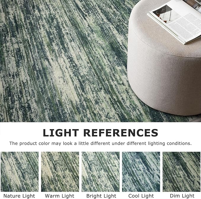 2x5 Modern Abstract Runner Rug for Hallways, Dark Green Super Soft Hallway Decor Kitchen Rugs with Non-Slip, Non-Shedding Washable Rug for Hallways Entryway Bedroom Indoor