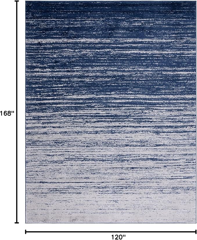 SAFAVIEH Area Rug 10x14 - Adirondack Collection - Large - Navy & Grey, Modern Ombre Design, Non Shedding & Easy to Clean, Ideal for Living Room, Bedroom, Office, Dining Space (ADR113E)