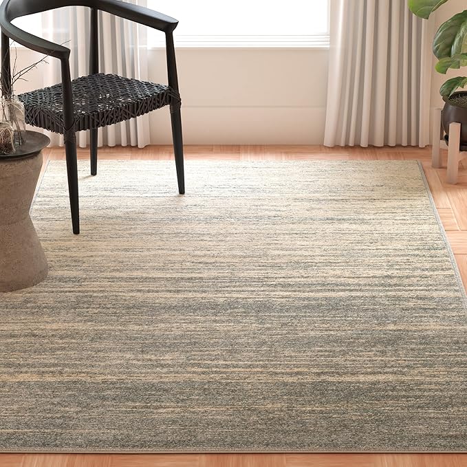 SAFAVIEH Adirondack Collection Area Rug - 3' Square, Slate & Cream, Modern Ombre Design, Non Shedding & Easy to Clean, Ideal for Living Room, Bedroom, Office, Dining Space (ADR113T)